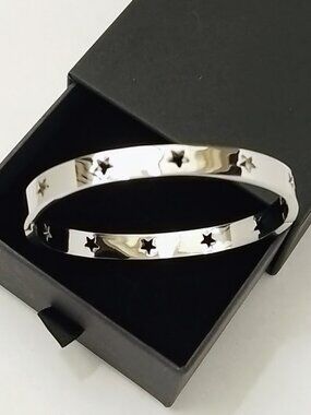 18K Gold Plated Star Bangle brilliant 316L Stainless Steel Trendy Jewelry